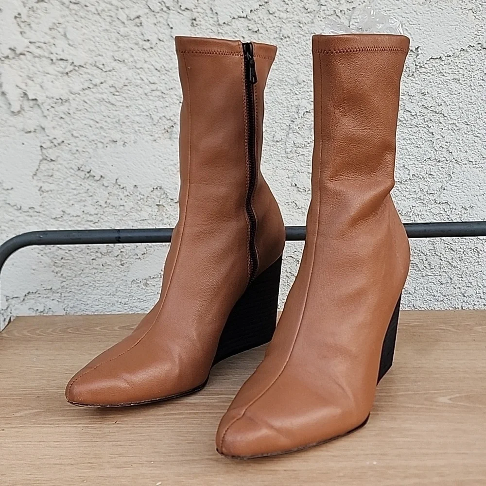 Rag & Bone Phoenix Wedge Boot in Tobacco Size EU 39.5 US 8.5